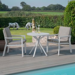 Maze Aluminium New York 3 Piece Bistro Set - White