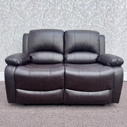 Barcelona Reclining 2 Seater Sofa - Brown Leather