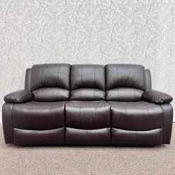 Barcelona Reclining 3 Seat Sofa - Brown Leather