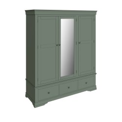 Swanley Cactus Green Bedroom Triple Wardrobe