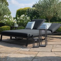 Maze - Outdoor Fabric Allure Double Sunlounger - Charcoal