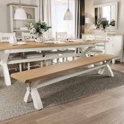 Kettering White Dining & Occasional Large Cross Bench