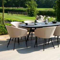 Maze - Outdoor Ambition 8 Seat Oval Dining Set - Taupe