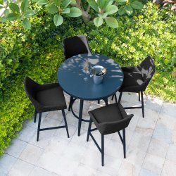 Maze - Outdoor Regal 4 Seat Round Bar Set - Charcoal