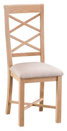 Light Warwick Dining & Occasional Double Cross Back Chair with Fabric Seat