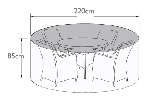 Outdoor Cover for 4 Seat Round Dining Set