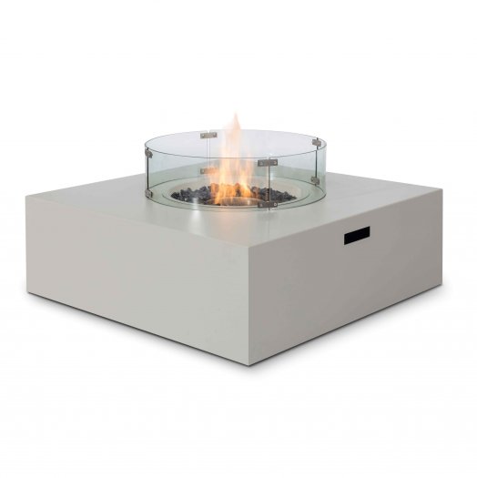 100x100cm Square Gas Fire Pit - Pebble White