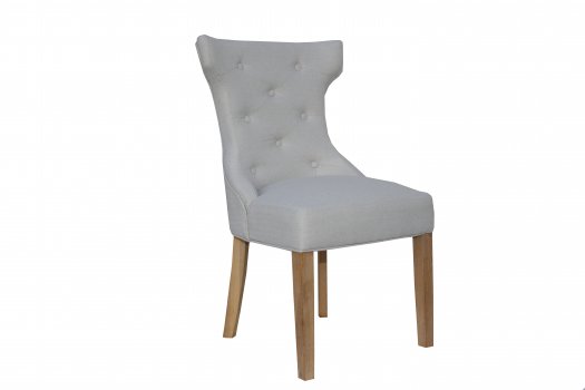 The Chair Collection Winged Button Back Chair with Metal Ring Natural (Pair)