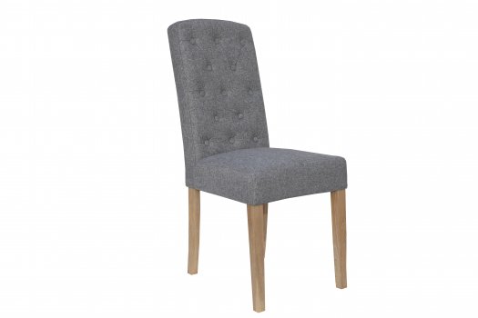 The Chair Collection Button Back Upholstered Chair - Light Grey (Pair)