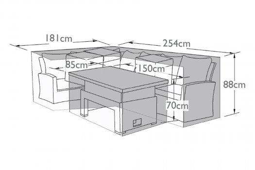 Outdoor Cover for Large Corner Dining Sofa Set