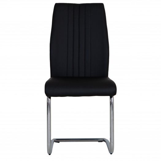 The Chair Collection Dining Chair with Chrome Legs - Black (Pair)