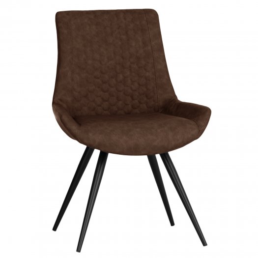 The Chair Collection Honeycombe Stitch Dining Chair - Brown (Pair)