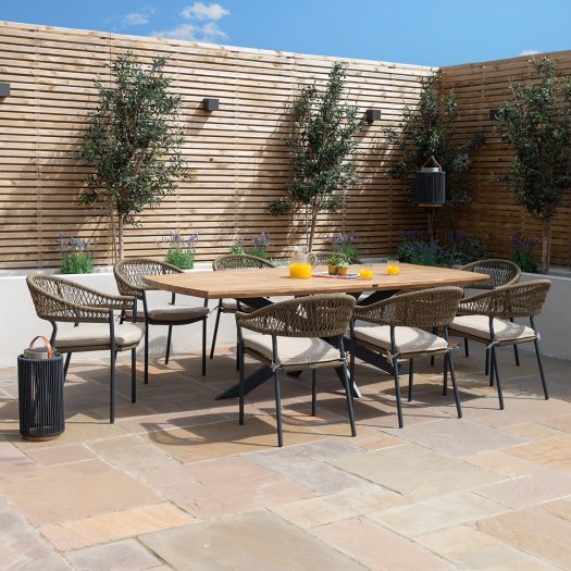 Maze Rope Bali 8 Seat Oval Dining Set