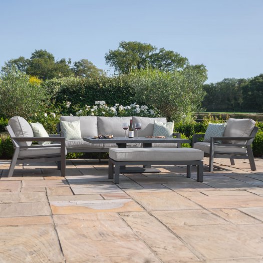 New York 3 Seat Sofa Set with Rising Table - Dove Grey