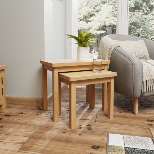 Ranby Oak Dining & Occasional Nest Of 2 Tables