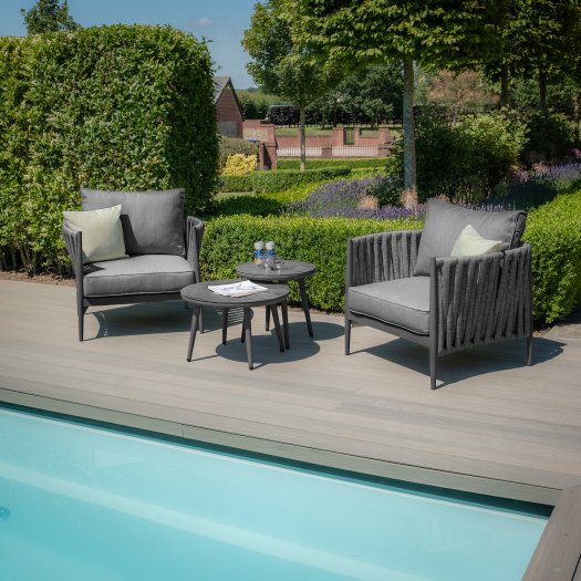 Maze Rope Weave Milan Lounge Set - Charcoal