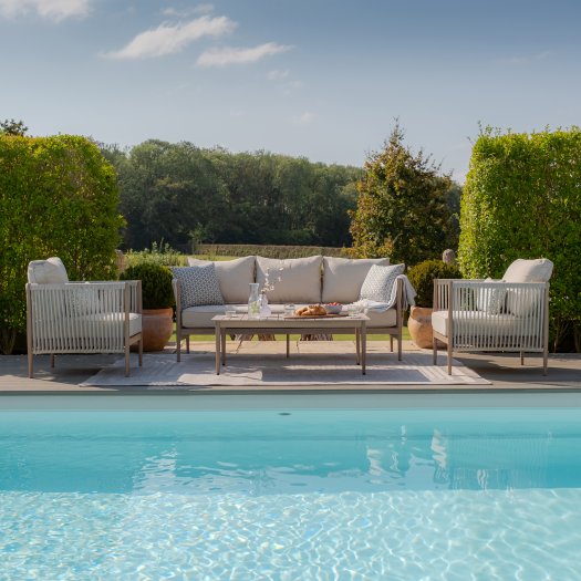 Maze Rope Weave Havana 3 Seat Sofa Set - Natural Linen