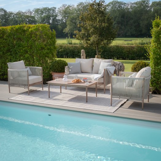 Maze Rope Weave Havana 2 Seat Sofa Set - Natural Linen