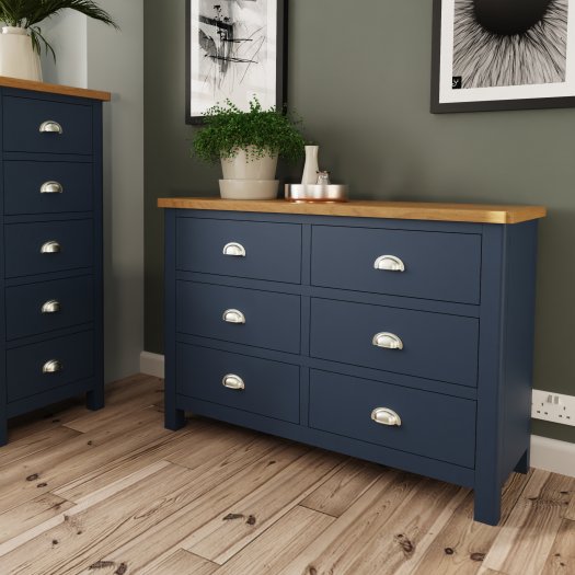 Ranby Blue Bedroom 6 Drawer Chest