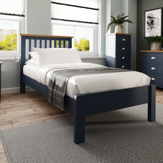 Ranby Blue Bedroom Single Bed Frame