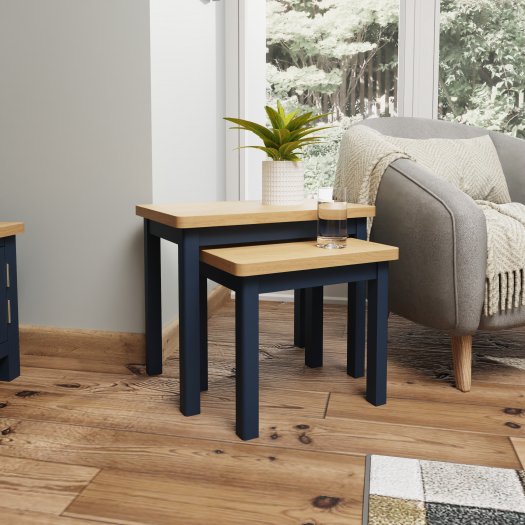 Ranby Blue Dining & Occasional Nest of 2 Tables