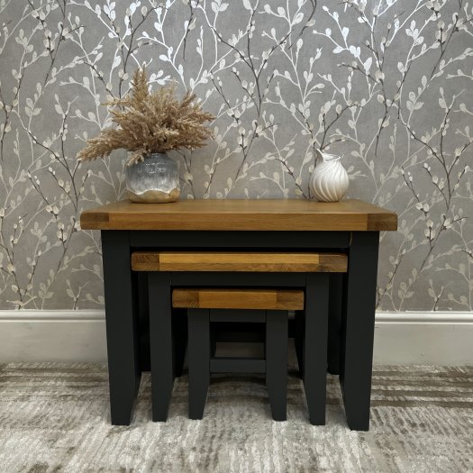 Kettering Charcoal Dining & Occasional Nest of 3 Tables