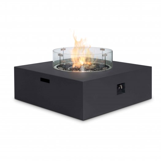 100x100cm Square Gas Fire Pit -Charcoal