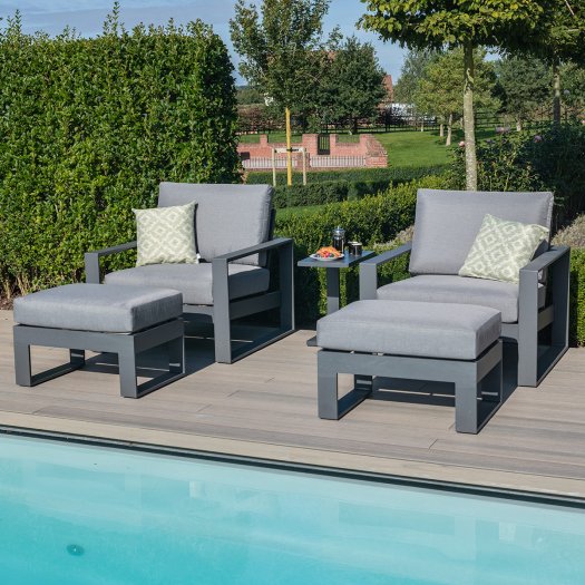 Maze Aluminium Amalfi 5pc Lounge Set- Grey