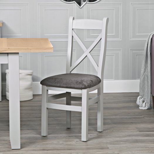 Eton Crossback Chair Fabric (Pair) - Grey