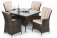 Maze LA 4 Seat Square Dining Set - Brown