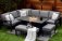 Melbury Rectangle Corner & 145x85cm Rectangular Firepit Table - Charcoal/Slate Grey Granite