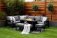 Melbury Rectangle Corner & 145x85cm Rectangular Firepit Table - Charcoal/Slate Grey Granite