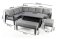 Melbury Rectangle Corner & 145x85cm Rectangular Firepit Table - Charcoal/Slate Grey Granite
