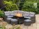 Marseille Rectangle Corner Dining with Firepit - Grey