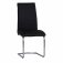 The Chair Collection Diamond Stitch Dining Chair, Chrome Legs - Black (Pair)