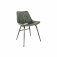 The Chair Collection Leather & Iron Chair - Light Grey (Pair)
