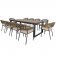 Maze Rope Bali 10 Seat Rectangular Extending Dining Set - Beige & Grey Interchangable Covers