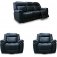 The Royal - George Power Reclining 3+1+1 Sofa Set - Genuine Leather - Grey