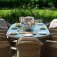 Maze Winchester 6 Seat Oval Fire Pit Dining Set With Heritage Chairs