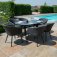 Maze - Outdoor Ambition 6 Seat Oval Dining Set - Charcoal