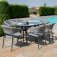 Maze - Outdoor Pebble 6 Seat Oval Dining Set  - Flanelle