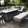 Maze - Outdoor Pulse Left Handed Rectangle Corner Dining Set With Fire Pit - Flanelle