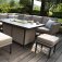 Maze - Outdoor Pulse Rectangle Corner Dining Set With Fire Pit - Taupe