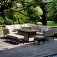 Maze - Outdoor Pulse Rectangle Corner Dining Set With Fire Pit - Taupe