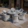 Maze Oxford 6 Seat Round Dining Set With Heritage Chairs & Woven Lazy Susan
