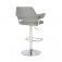 Cortez Leather Effect Grey Bar Stool