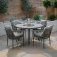 Maze Rope Weave Monaco 4 Seat Round Dining Set - Ivy Green