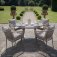 Maze Rope Weave Monaco 4 Seat Round Dining Set - Cool Linen
