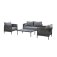 Maze Rope Weave Milan 2 Seat Sofa Set - Charcoal