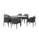 Maze Rope Weave Milan 6 Seat Oval Dining Set - Charcoal